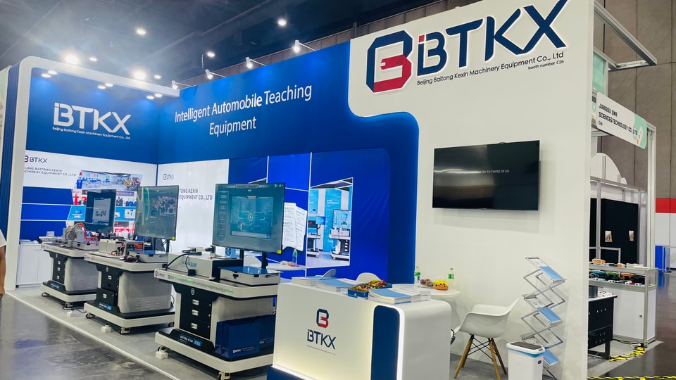 BTKX automotive training equipment at an international exhibition
